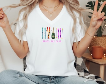 Après-Ski Club Shirt, Women's Ski T-Shirt, Ski Friends, Fun Group Outfit for Girls, Ski Holiday Outfit, Gift for Ski Girlfriend, Lodge