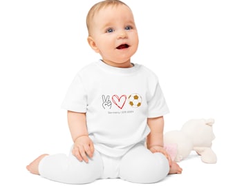 EM 2024 T-Shirt bébé bio manches courtes Fan EM Allemagne Football Championnat d'Europe 2024 Équipe Événement Équipe Nationale