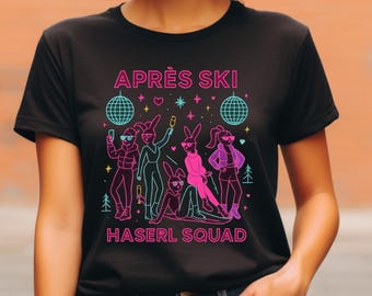 Après Ski Bunny Squad Women's T-Shirt | Funny Ski Holiday Group Shirt | Party Shirt | Neon Ski Fashion | Winter Outfit
