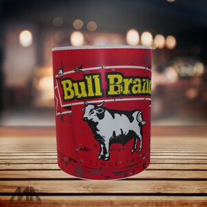 Bull Brand 11 oz mug design sublimation high resolution PNG file digital download