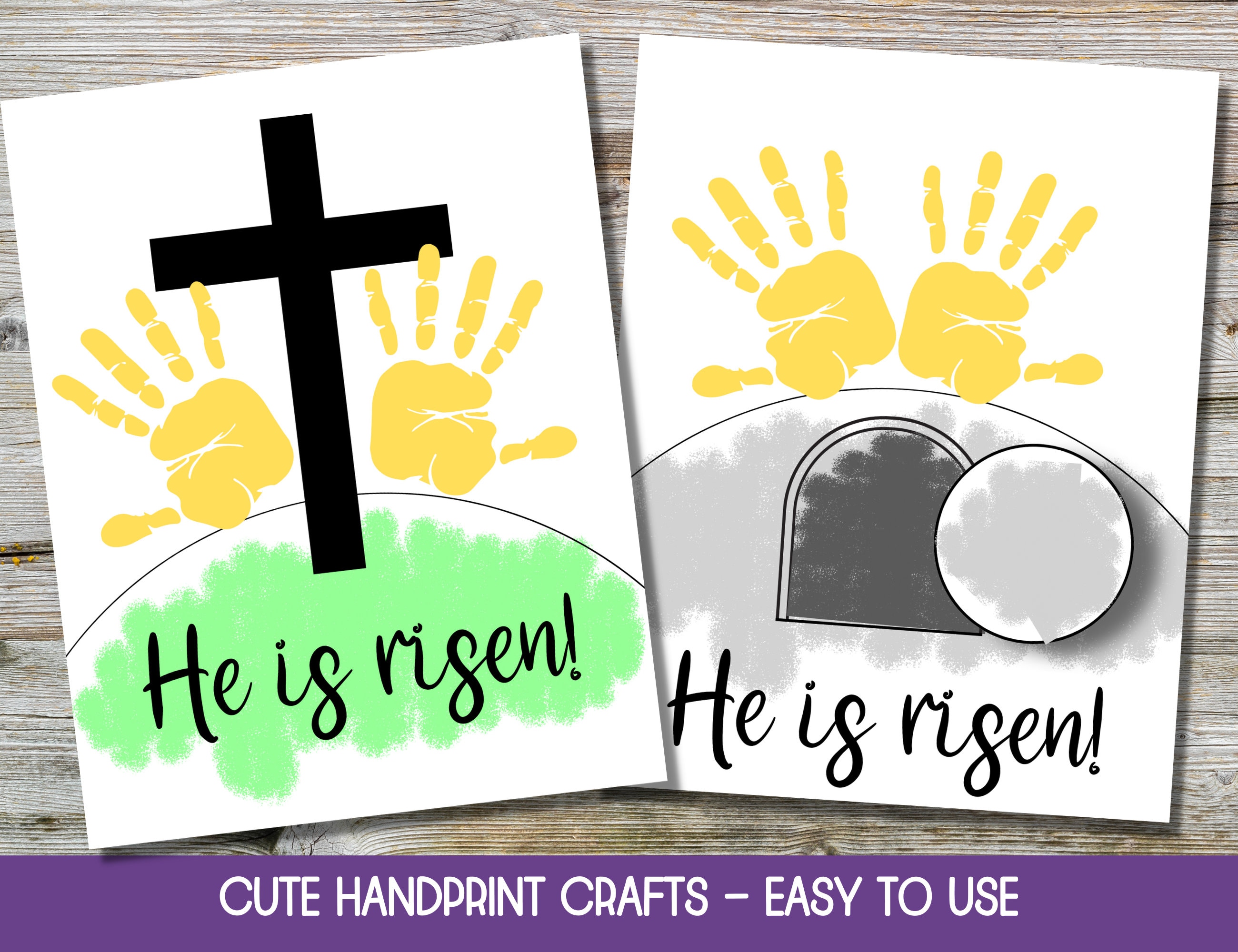 He is Risen Craft, Easter Handprint Craft, He is Risen Cross, Easter ...