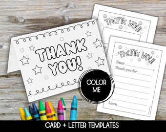 Cartão de Agradecimento para Colorir Imprimível, Cartão de Agradecimento para Colorir, Modelo de Carta de Agradecimento, Agradecimento para Colorir, Cartão de Agradecimento Infantil