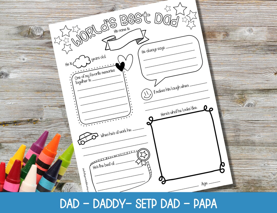All About Dad Printable, Father’s Day Fill-in-the-blanks, Printable ...
