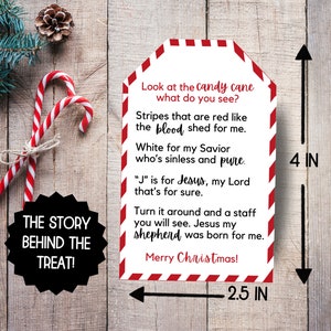 Candy Cane Gift Tag Printable, Legend of the Candy Cane Printable Tag ...