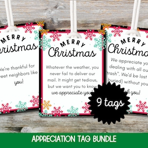 Christmas Treat Tags, Christmas Thank You Gift Tags, Christmas Neighbor Gift Tag, Christmas Gift Tags Printable, Printable Gift Tag