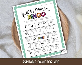 Family Reunion Games, Find Someone Who Bingo, Games for Kids, Family Reunion Bingo, Icebreaker Games, Family Bingo Printable, Bingo Cards