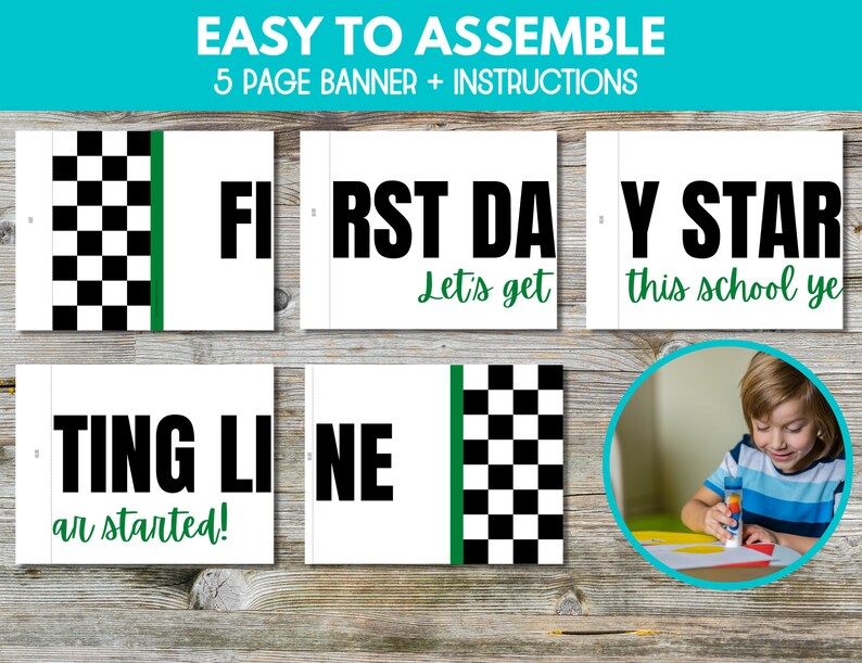 First Day of School Starting Line Printable Banner, Back to School ...