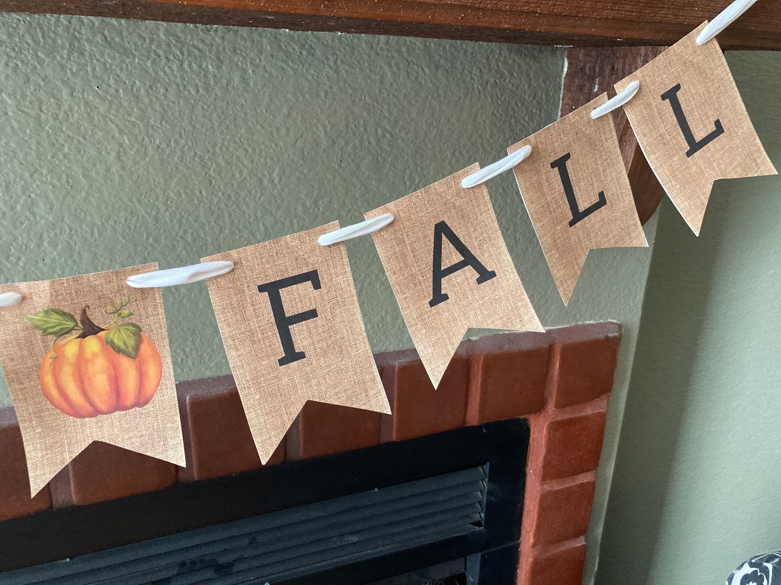 Happy Fall Banner Printable Fall Banner for Mantle Printable Etsy