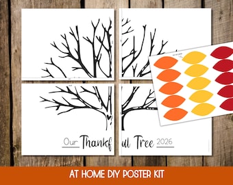 Thankful Tree Poster Printable, Thanksgiving Tree, Gratitude Tree, Thanksgiving Printables for Kids, Thankful Tree Craft