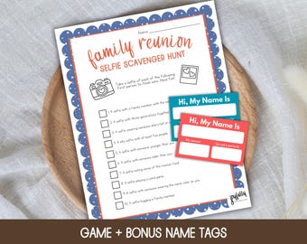 Family Reunion Games, Selfie Scavenger Hunt, Selfie Hunt,  Icebreaker Games, Family Reunion Selfie Game, Games for Adults, Games for Kids