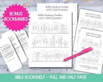 Livres de la Bible imprimables, suivi de lecture de la Bible, bibliothèque biblique, suivi de la Bible, liste de contrôle de la Bible, plan de lecture de la Bible, page de planification de la Bible