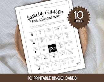 Family Reunion Games, Find Someone Who, Family Reunion Bingo, Icebreaker Games, Get To Know You Game, Family Bingo Printable
