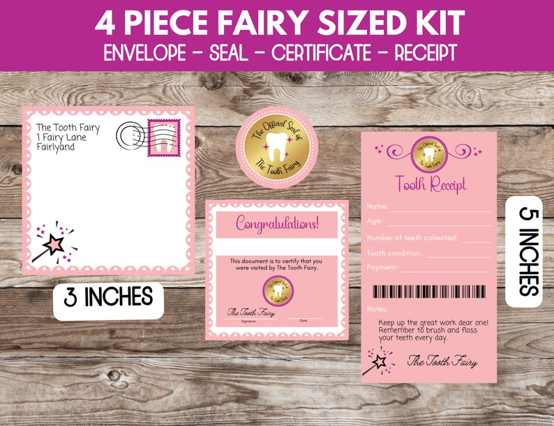 Pink Tooth Fairy Letter Printable Kit Baby Teeth Chart Tooth - Etsy