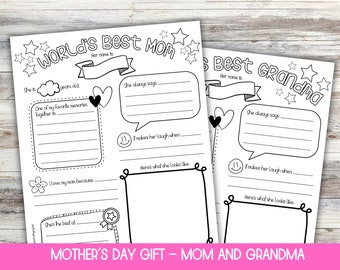All About Mom Printable, All About My Mom, All About Grandma, Mother's Day Activities, Mothers Day Keepsake, Grandma Mother's Day