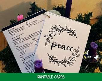 Advent Cards Digital, Advent Devotional Printable Advent Bible Study,  Advent Devotions Cards, Advent Candle Scripture Cards