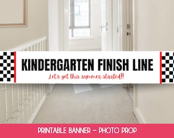 Kindergarten Finish Line Printable Banner,  Kindergarten Graduation Printable, Kindergarten Graduation Party Decor, Last Day of School