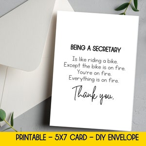 Carte de remerciement pour secrétaire d'école imprimable, carte de remerciement pour secrétaire d'école, cadeau secrétaire, cadeaux pour secrétaire, cadeau secrétaire drôle