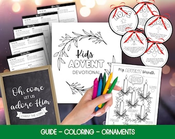 Advent Devotional For Kids, Family Advent Devotional, Advent Guide for Children, Printable Advent Devotion Cards, Advent Candles Printable