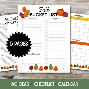 Fall Bucket List Printable, Autumn Bucket List, Fall Bucket List Template, Fall Bucket List For Kids, Fall To Do List, Fall Checklist