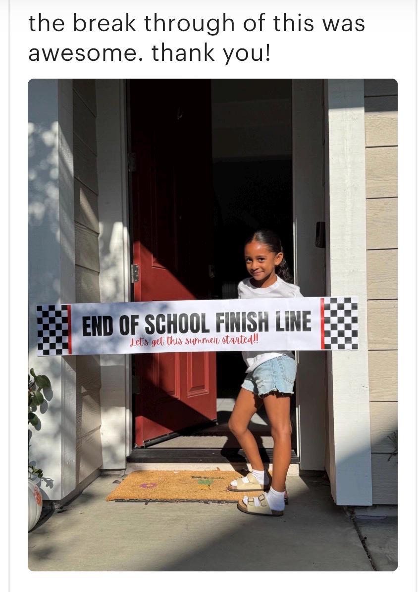 End of School Finish Line Printable Banner, Happy Last Day of School ...