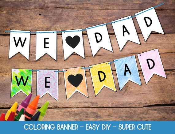 Father's Day Coloring Banner, Father's Day Banner Printable, Father's Day Decoration, Father's Day Coloring Page, Father's Day Coloring Card