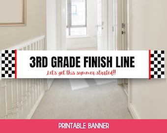 End of School Finish Line Printable Banner, Last Day of 3rd Grade, Happy Last Day of School, End of School Party, Third Grade