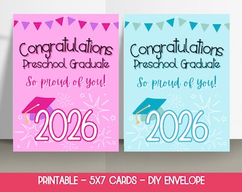 2026 Preschool Graduation Card Printable, Preschool Graduation Gift,  Preschool Graduate Card, Preschool Graduation Printable Card