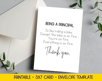 Principal Appreciation Card Printable, Principal Thank You Card, Principal Appreciation Gift, Gifts for Principal, Funny Principal Gift