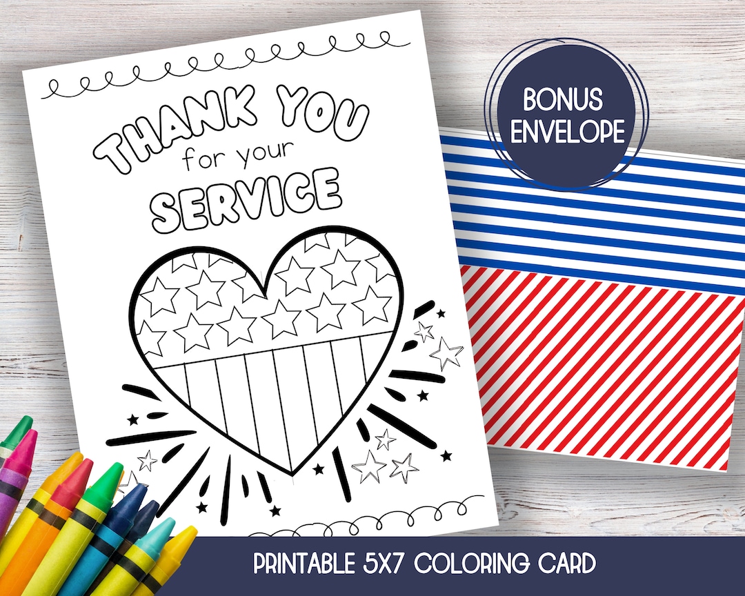 Veterans Day Thank You Card, Veterans Day Craft, Veterans Day Card Printable, Thank You for Your Service, Memorial Day Card, Military Card - Etsy