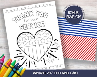 Veterans Day Thank You Card, Veterans Day Craft, Veterans Day Card Printable, Thank You For Your Service, Memorial Day Card, Military Card