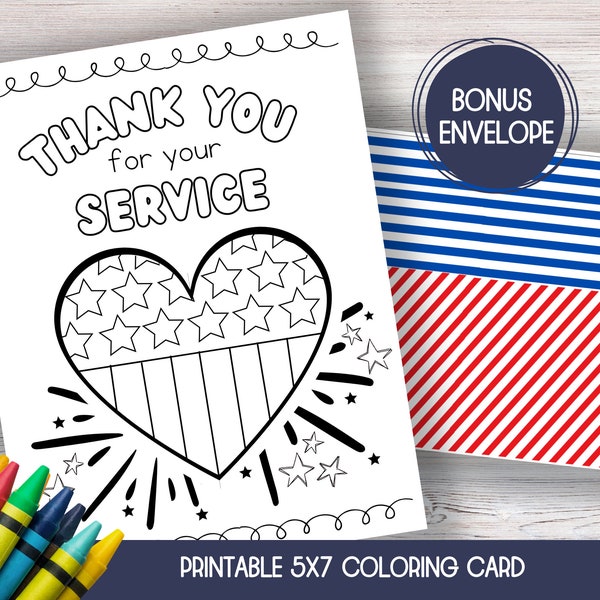 Veterans Day Thank You Card, Veterans Day Craft, Veterans Day Card Printable, Thank You For Your Service, Memorial Day Card, Military Card