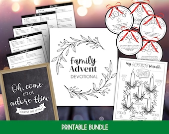Advent Devotional For Families, Family Advent Devotional, Advent Scripture Cards, Printable Advent Bible Study, Advent Devotions for Kids