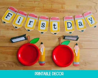 Back to School Breakfast Decor, Printable Back to School Banner, First Day of School Breakfast Sign, 1st Day of School Decorations
