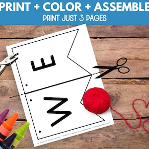 Plantilla de pancarta para el Día del Padre, guirnalda para el Día del Padre, pancarta personalizada para papá, descarga de pancarta, actividades para colorear para niños, imprimible "Amamos a papá" imagen 3