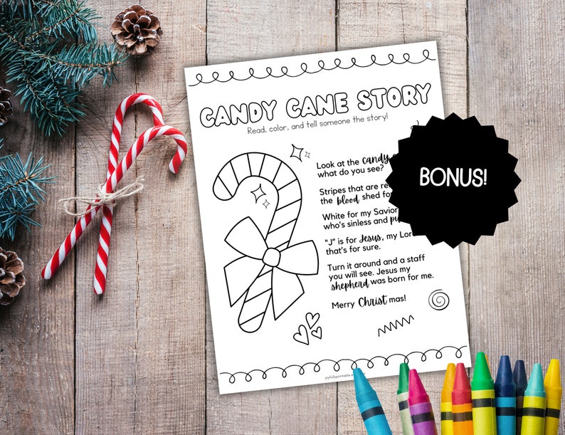 Candy Cane Gift Tag Printable, Legend of the Candy Cane Printable Tag ...