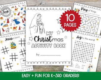 Church Christmas Activities, Nativity Activity For Kids, Kids Christmas Book, Nativity Activity Pages, Church Christmas Party Games