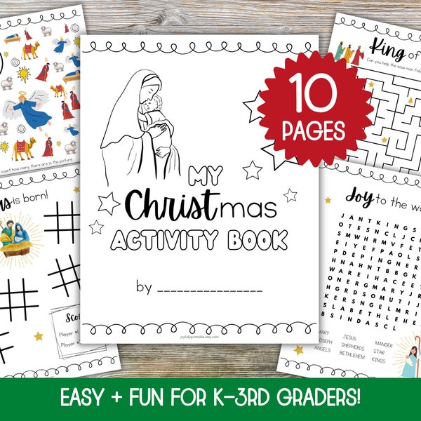 Church Christmas Activities, Nativity Activity For Kids, Kids Christmas Book, Nativity Activity Pages, Church Christmas Party Games