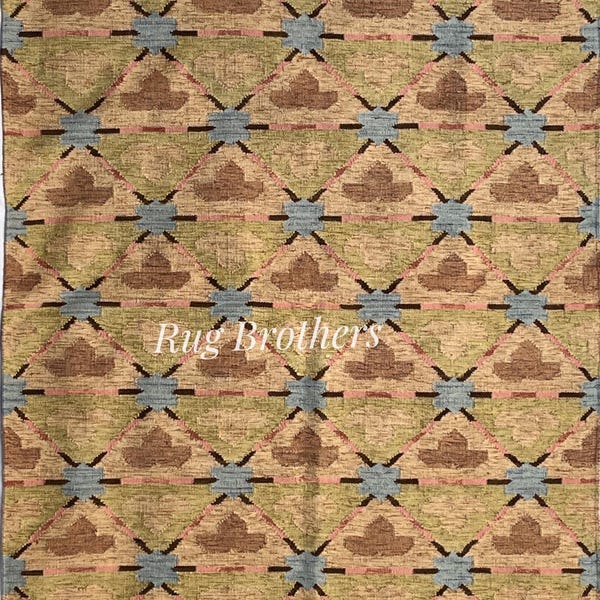 Alfombra escandinava floral de lana: Kilim tejida a mano, 244 x 305 cm, decoración rústica, regalo familiar