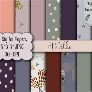 Digitales Papier - Scrapbook Papier - Printable Paper Pack - Motten - 300 dpi