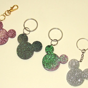 Mouse Ears Glitter Resin Keychain