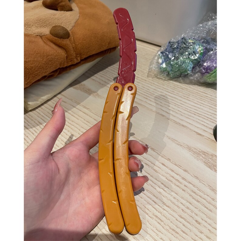3D Printed Hot Dog Butterfly Knife Creative Etsy
