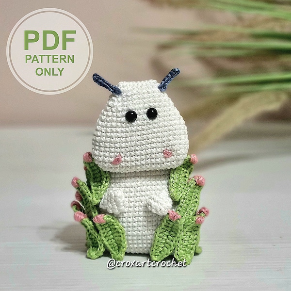 Amigurumi Leaf Sheep - PDF Crochet Pattern - Tutorial - Croxart - Costasiella Kuroshimae - kawaii leaf sheep - Amigurumi 2D - Sea Slug