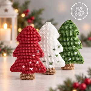 Amigurumi Julgran - Virkmönster - Croxart - Amigurumi 2D - Virkade Applikationer - Liten Gåva - Virkad Julgransprydnad