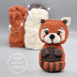 Amigurumi Red Panda - Crochet Pattern - Croxart - Crochet Red Panda - Amigurumi 2D - Amigurumi Keychain - Crochet Appliqués - Red Panda
