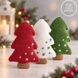 Amigurumi Christmas Tree - Crochet Pattern - Croxart - Amigurumi 2D - Crochet Appliqués - Small Gift - Crochet Christmas Ornament