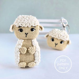 Amigurumi  Sheep - Crochet Pattern - Croxart - Crochet Sheep - Amigurumi 2D - Amigurumi Magnet - Amigurumi Keychain - Crochet Application