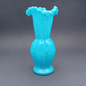 Aqua Blue Opaline Vase France 1950&#39;s
