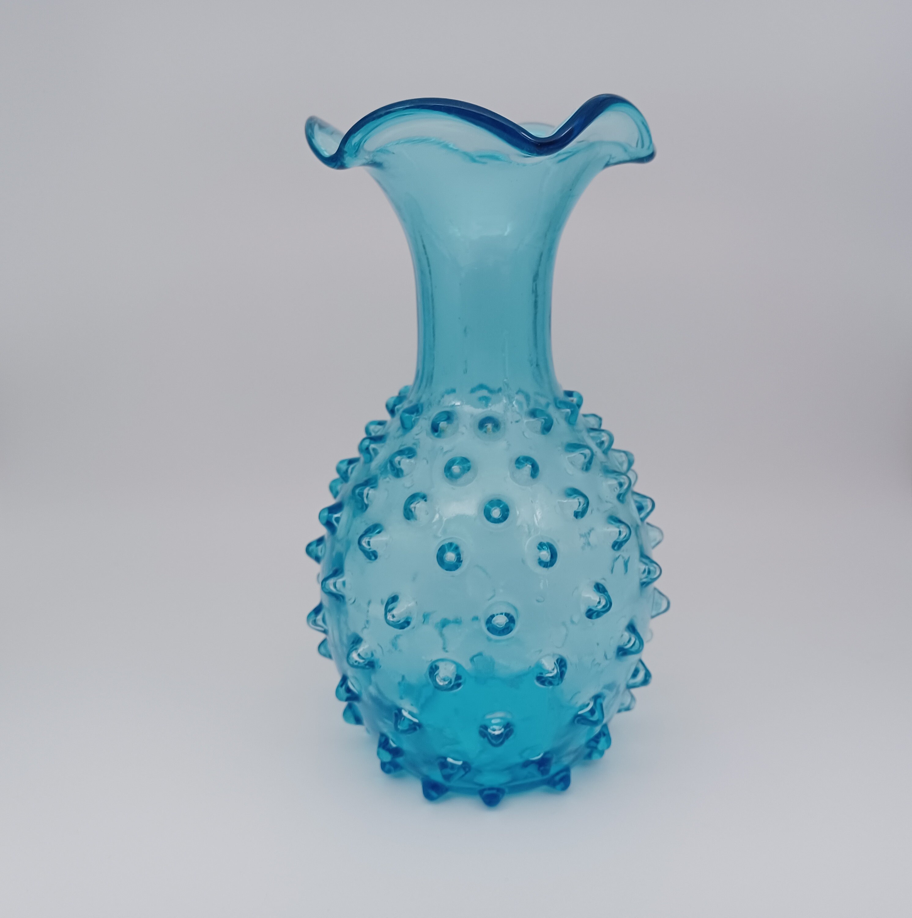 Blue hobnail glass vase - Etsy 日本