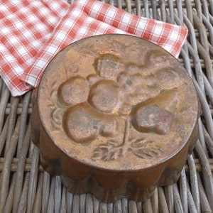 Copper Tin Vintage Jelly Mold Embossed Fruit Wall Mount