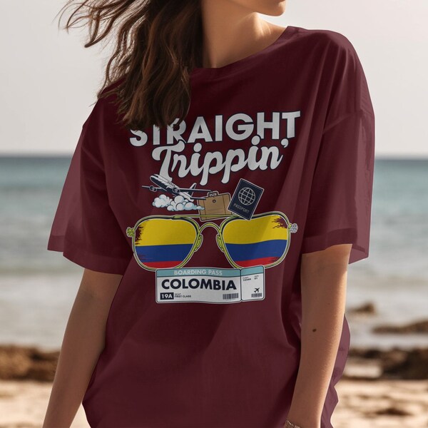 Colombia Shirt, Straight Trippin' Travel Sweatshirt, Colombia Hoodie, Colombian Flag Shirt, Vacation